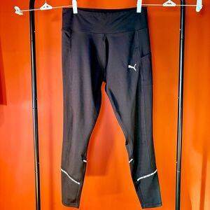 Puma Black Leggings with White Accents
